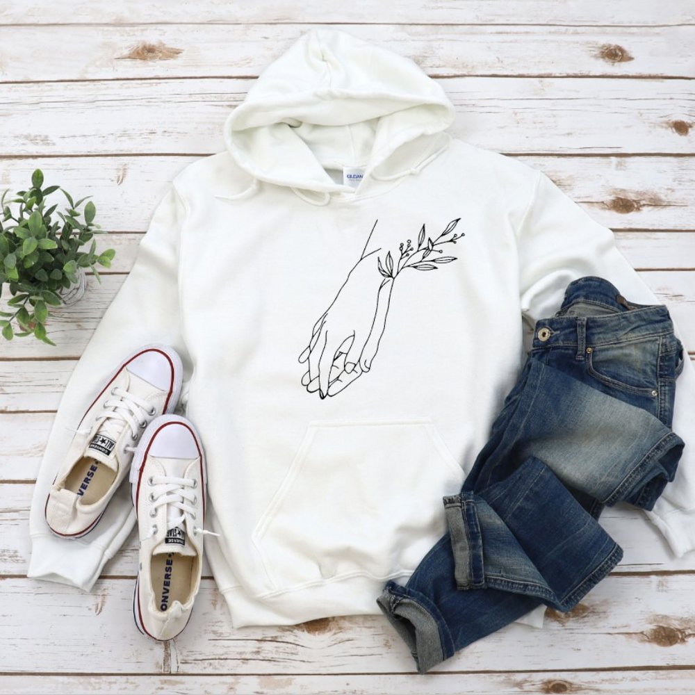 Line Love Hand Hoodie, sweatshirt, beautiful